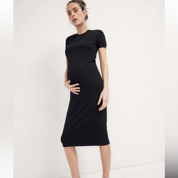 Hatch The Eliza Dress black short sleeve midi dress size 3/ large - Picture 1 of 7